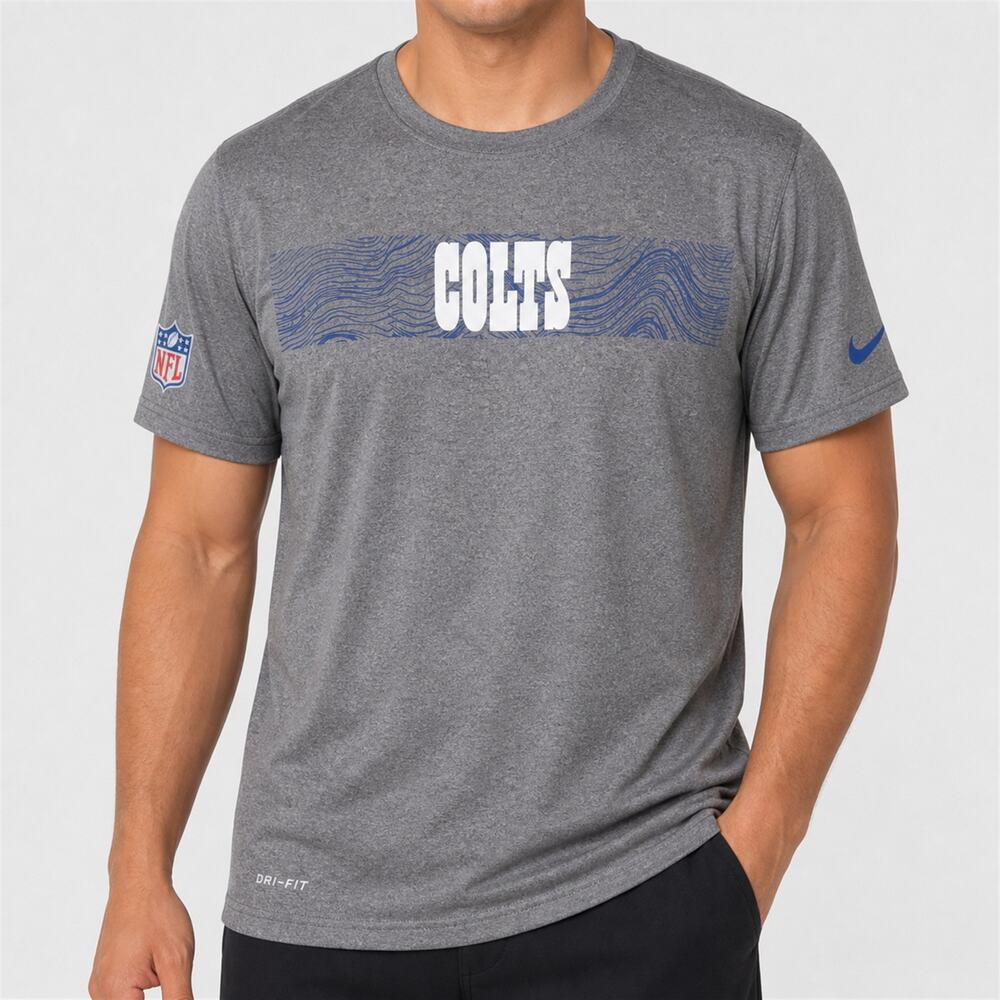 Nike Indianapolis Colts T-Shirt Men M Gray Dri-Fit Onfield Apparel Short Sleeve